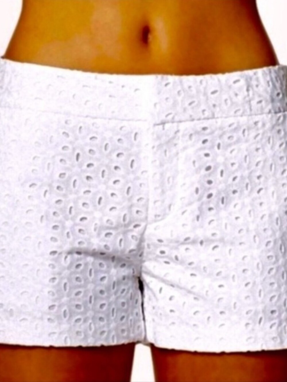 Cynthia Rowley White Cotton Eyelet Shorts size 2 Summer Chic